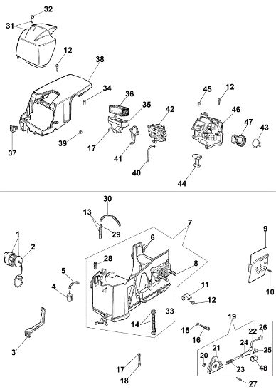 Tank and air filter 138 Chainsaw
