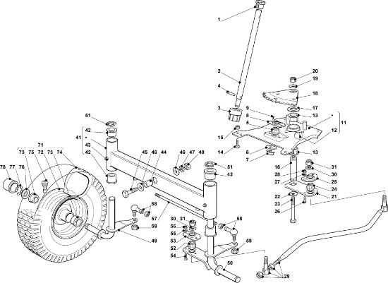 Steering arm EF 93C/13,5M Cat.2008 Garden tractor