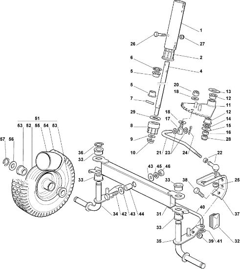 Steering arm EF 63C/6,5M Cat.2008 Garden tractor