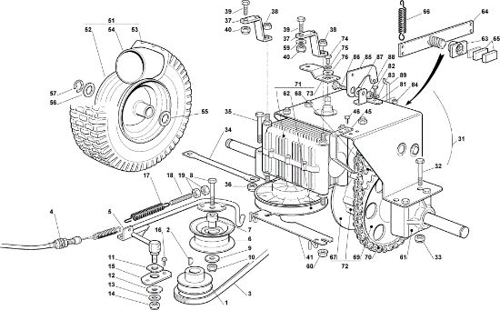 Transmission EF 63C/6,5M Cat.2008 Garden tractor