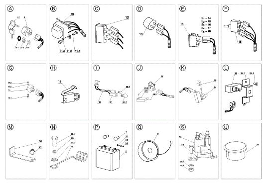 Electrical parts EF 105J/15,5H Cat.2008 Garden tractor