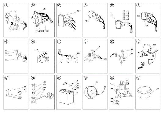 Electrical parts EF 105J/16H Cat.2008 Garden tractor