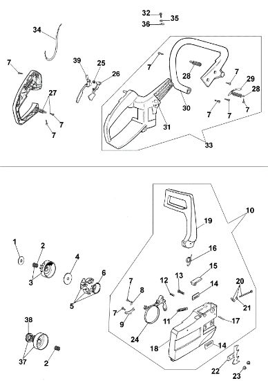 Handle and brake 142 Chainsaw
