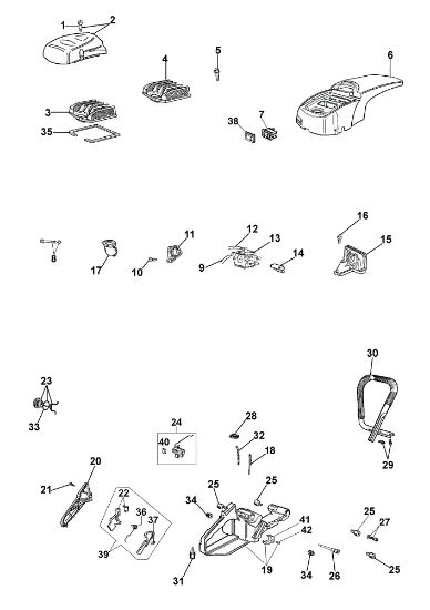 Tank and air filter 162 Chainsaw