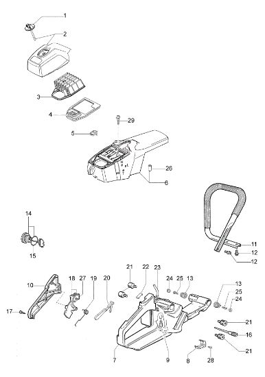 Tank and air filter MT 8200 Chainsaw
