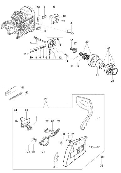 Clutch and brake MT 8200 Chainsaw