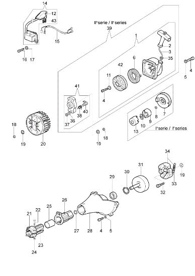 Starter assy and clutch STARK 3700 T (Euro2) Brushcutter