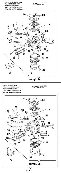 Carburettor WKJ-62A 181 Chainsaw