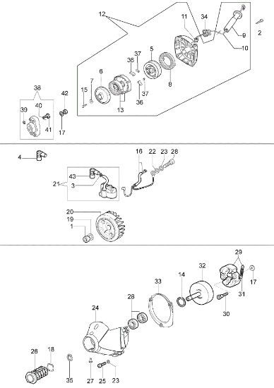 Starter assy and clutch DSF 4200 (Euro1 / Euro2) Brushcutter