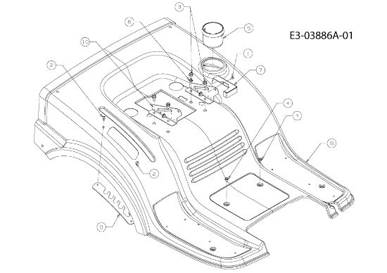 Rear fender KOMMAND 92/15,5 AM Garden tractor