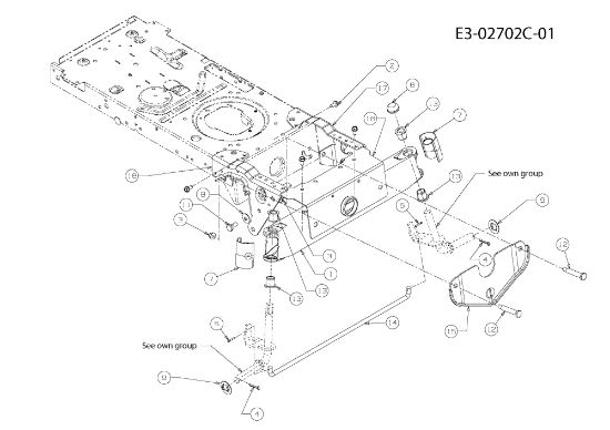 Front axle STORM 108/17,5 H Garden tractor