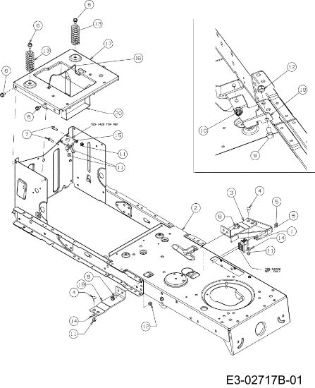 Frame assembly STORM 108/17,5 H Garden tractor