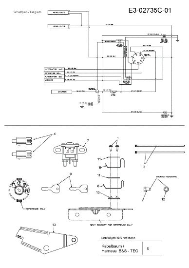 Wiring schematic (1/2) STORM 108/17,5 H Garden tractor
