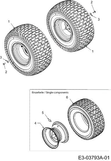 Rear wheels STORM 108/17,5 H Garden tractor