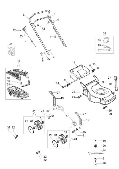 Illustrated parts list LR 53 PK (K700) Lawnmower
