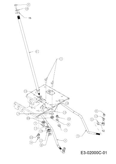 Steering assembly KOMMAND 92/15 H Garden tractor