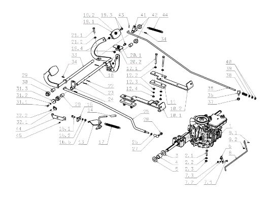 Transmission EF 105J/15,5H Cat.2009 Garden tractor