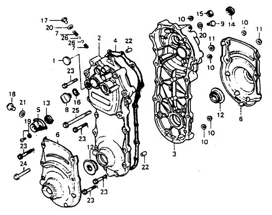 Speed-change gear box 106 (Fino/Until 2009) Rotary tiller