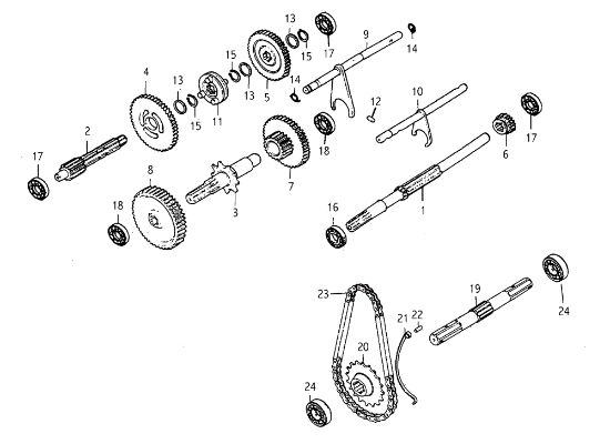 Gears (Gearbox) 106 (Fino/Until 2009) Rotary tiller