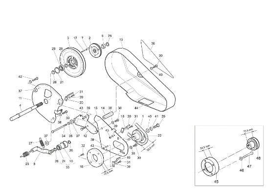 Transmission 160 (Fino/Until 2009) Rotary tiller