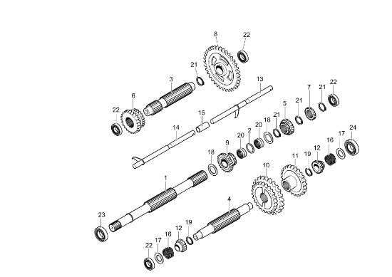 Gears (Gearbox) 160 (Fino/Until 2009) Rotary tiller