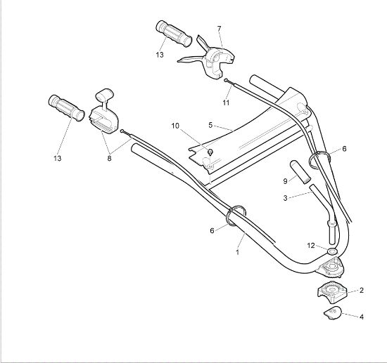 Handle-bar and control box 121 (Fino/Until 2009) Rotary tiller