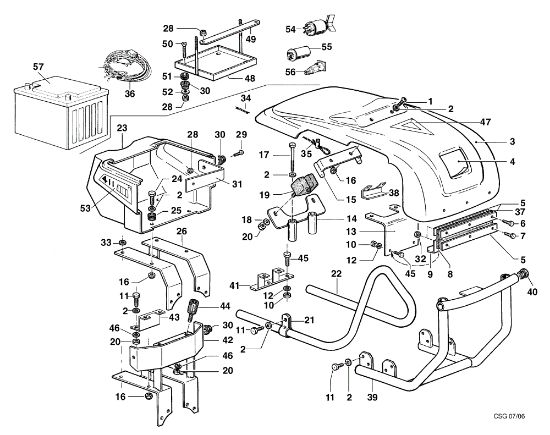 Hood (Vers. 1) KAM 4 (Fino/Until 2009) Rotary cultivator