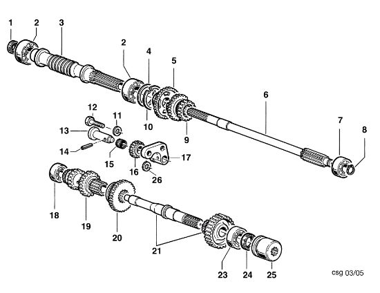 Gears (Gearbox) KAM 4 (Fino/Until 2009) Rotary cultivator