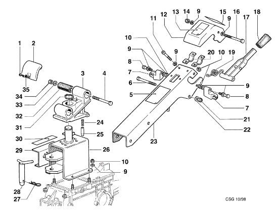 Handlebar rod KAM 4 (Fino/Until 2009) Rotary cultivator