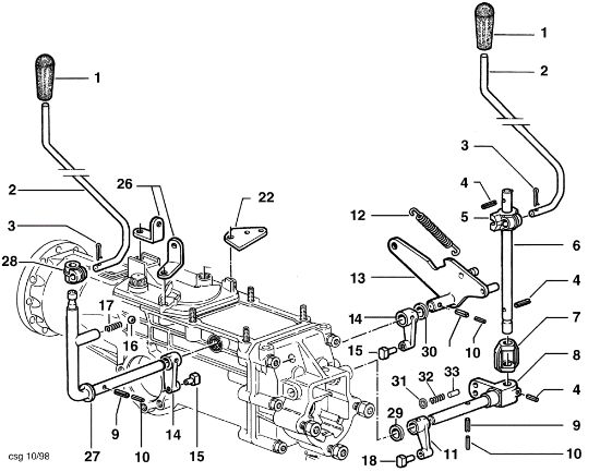 Internals controls KAM 4 (Fino/Until 2009) Rotary cultivator