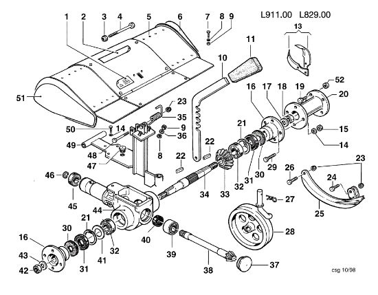 Tiller with quickfit L0091100/L0082900 KAM 4 (Fino/Until 2009) Rotary cultivator