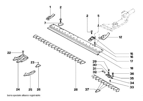 Special cutter bar KAM 4 (Fino/Until 2009) Rotary cultivator