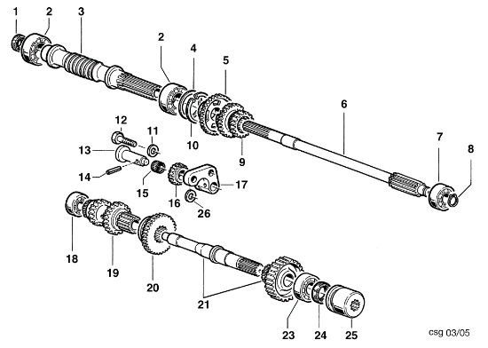 Gears (Gearbox) KAM 5 (Fino/Until 2009) Rotary cultivator