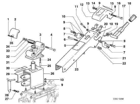 Handlebar rod KAM 5 (Fino/Until 2009) Rotary cultivator