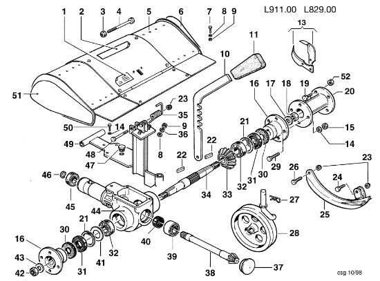 Tiller with quickfit L0091100/L0082900 KAM 5 (Fino/Until 2009) Rotary cultivator