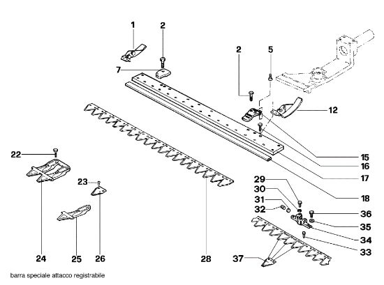 Special cutter bar KAM 5 (Fino/Until 2009) Rotary cultivator