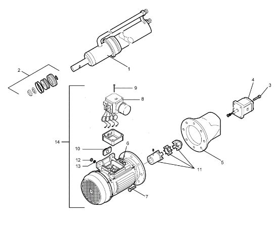 Motor and cylinder SPLIT 110 T+PTO Logsplitter