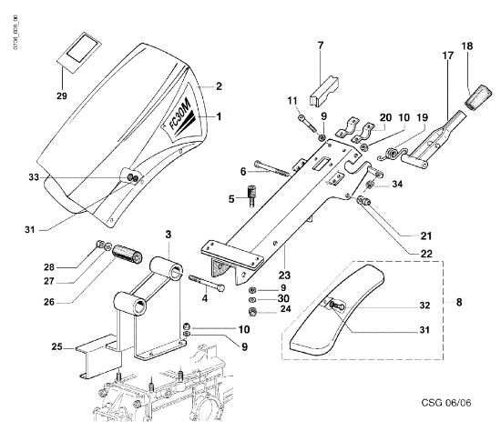 Handlebar rod FC 30 M (Fino/Until 2009) Mower