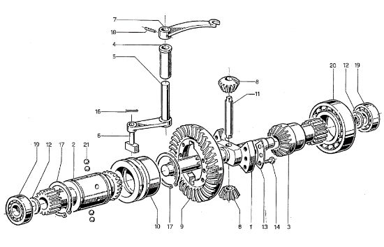 Axle with differential (MTC 800) 700-800 Rotary cultivator