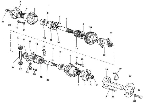 Axle with differential KAM 5 HF Rotary cultivator