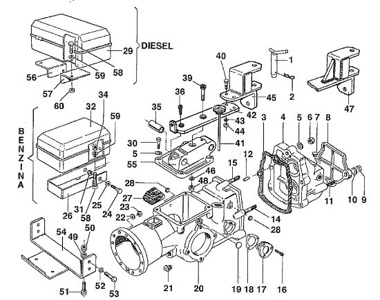 Speed-change gear box 506 / 506 CDA Rotary cultivator