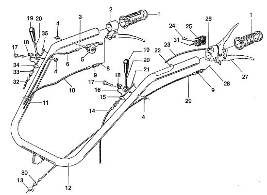 Handlebar 506 / 506 CDA Rotary cultivator