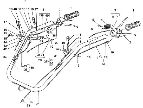 Handlebar 508 / 508 CDA Rotary cultivator