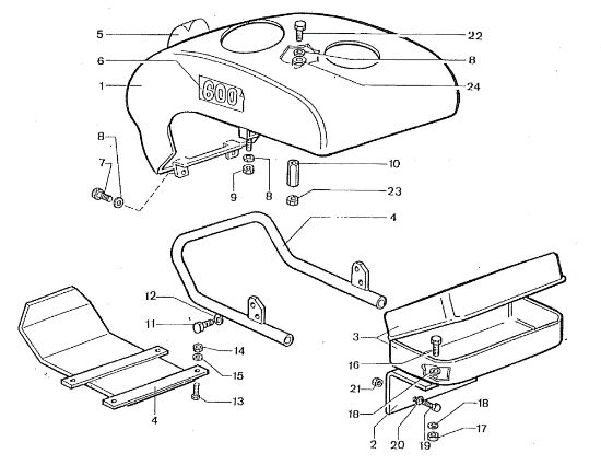 Hood and body works (15LD315 - IM359) 600 Rotary cultivator