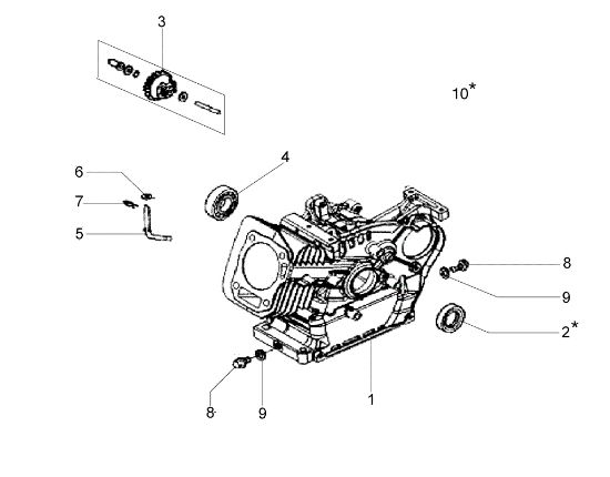 Crankcase 102 (EN 709) (K800 H - SN T210) Rotary tiller