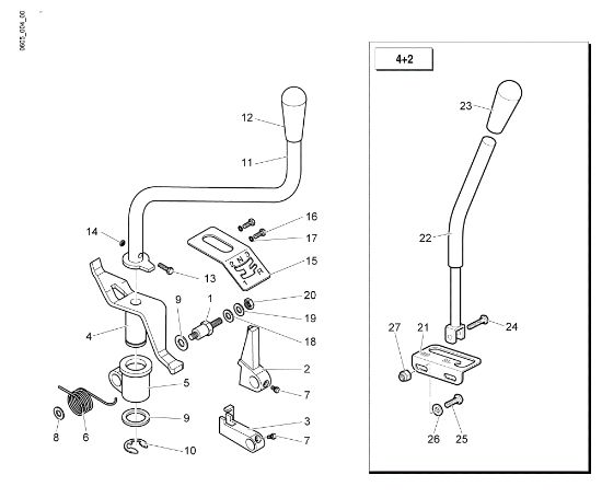Selector (Gearbox) "3+1" "4+2" NTR 2250 D Transporter