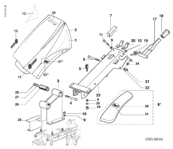 Handlebar rod FC 30 M Mower