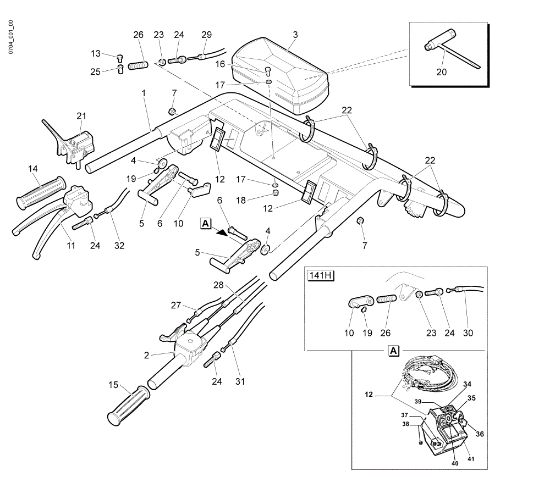 Handle-bar and control box FC 30 H Mower