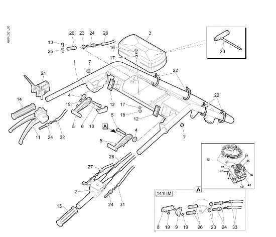 Handle-bar and control box FC 30 HM Mower