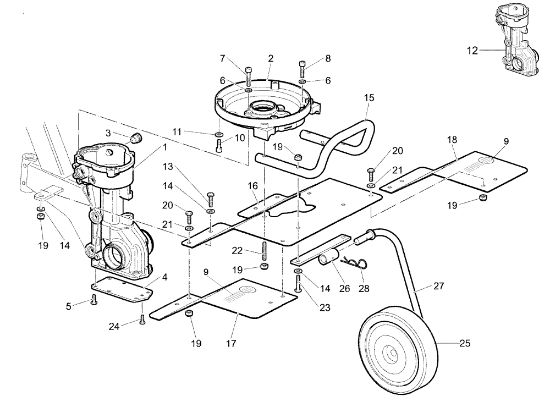 Speed-change gear box 110 Rotary tiller